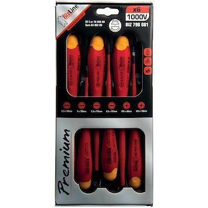 Kit 6 tournevis isolés 1000V i-SLIM Bizline - Plat & Pozidriv