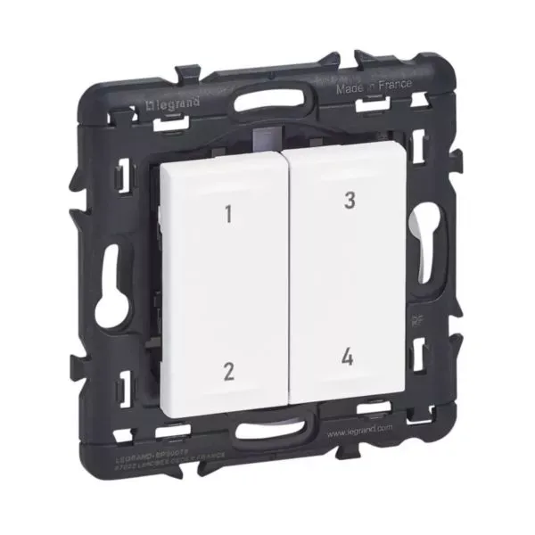 Legrand Commande 4 scénarios sans fil sans pile Mosaic Netatmo blanc