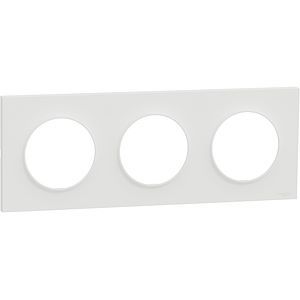 Schneider Odace Origine - plaque de finition 3 postes - couleur blanc