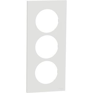 Schneider Odace - plaque de finition 3 postes entraxe spécifique 57mm - Blanc craie