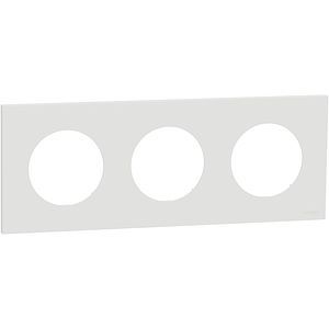 Schneider Odace - plaque de finition 3 postes - couleur Blanc craie