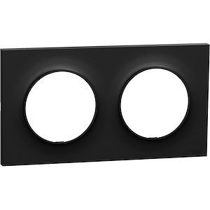 Schneider Odace Origine - plaque de finition 2 postes - couleur noir