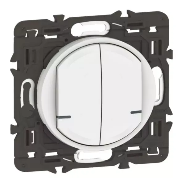 Interrupteur double connecté Céliane with Netatmo avec neutre – blanc