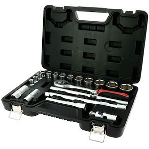 Coffret de douilles 20 pièces avec clé à cliquet 1/2" – Bizline