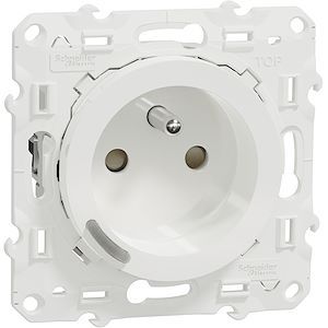 Schneider Wiser Odace - Prise 2P+T connectée - 16A - zigbee - Blanc