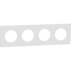 Schneider Odace - plaque de finition 4 postes - couleur Blanc craie