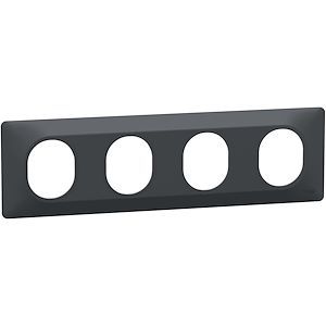 Schneider Ovalis - Plaque de finition - 4 postes Horizontal - entraxe 71 mm - Anthracite