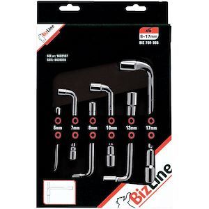 Jeu de 6 clés à pipe débouchées 12 pans Bizline 6 à 17 mm
