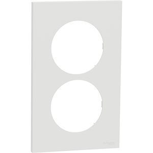Schneider Odace - plaque de finition 2 postes entraxe spécifique 57mm - Blanc craie