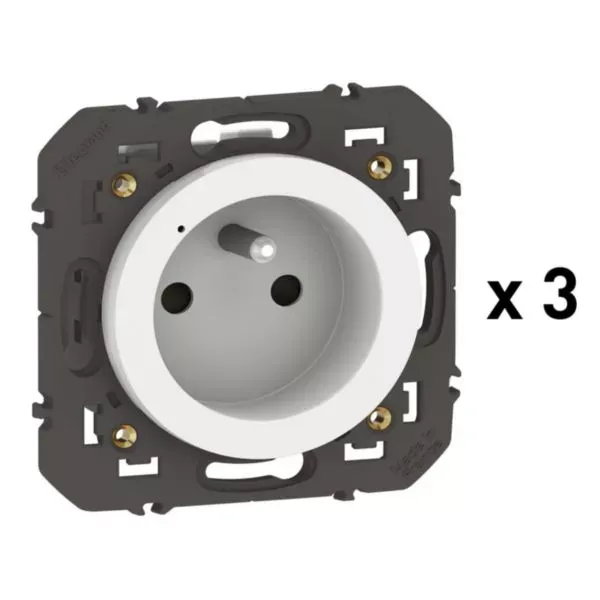 Pack 3 prises connectées Legrand dooxie with Netatmo 16A blanc