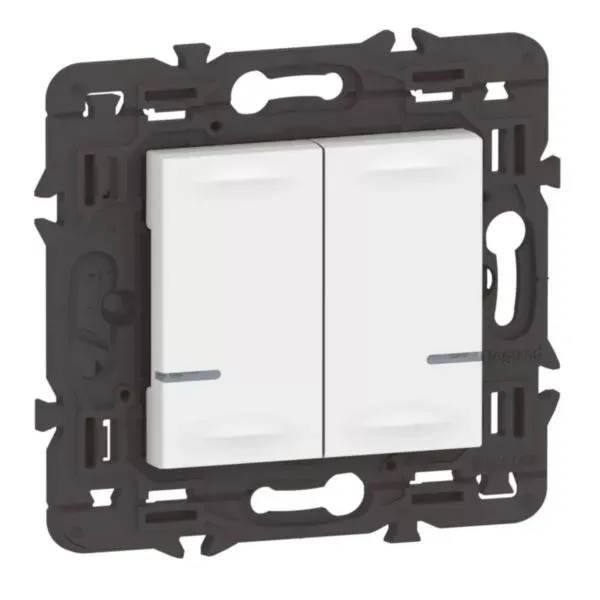 Legrand Mosaic Interrupteur double connecté avec neutre blanc