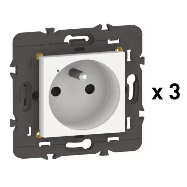 Legrand Pack 3 prises connectées Mosaic with Netatmo 16A blanc